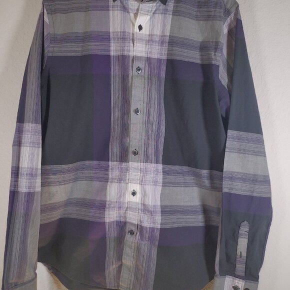 Express Men's Dress Shirt in Black and Purple Very Nice! - Picture 6 of 9
